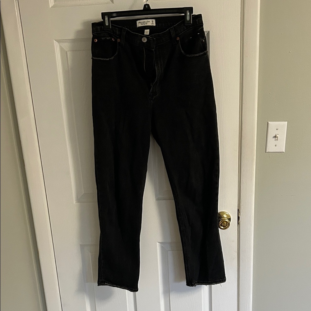 Abercrombie & Fitch Black Jeans Ankle Straight Ultra High Rise Curve Love